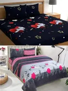 Double Bedsheet with Two Pillow Covers 