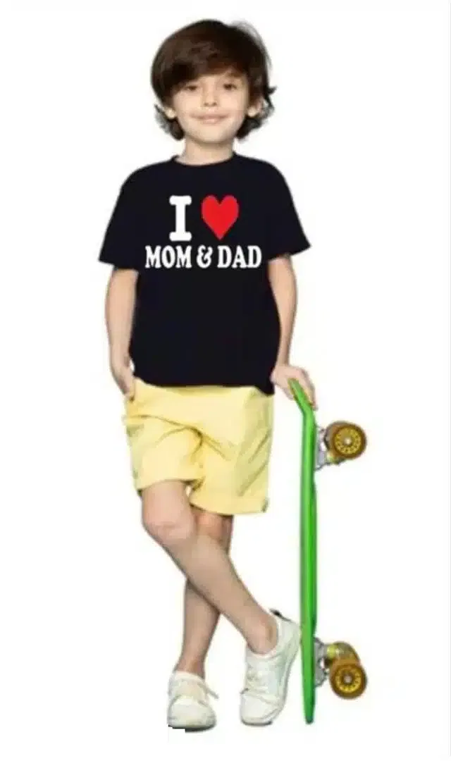 Half Sleeves T-Shirt for Boys (Black, 5- 6 Years)