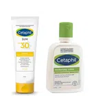 Cetaphil Sunscreen Cream (100 ml) with Moisturizing Lotion (100 ml) (Set of 2)