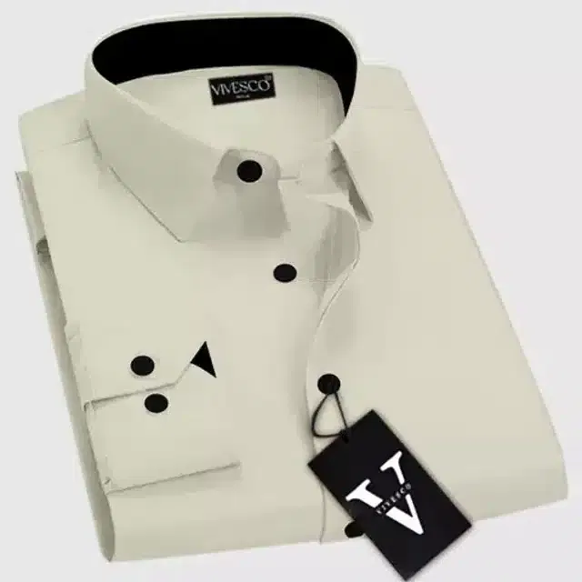 Full Sleeves Shirt for Men (Light Olive, S)
