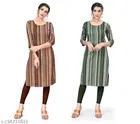 Crepe Striped Kurti for Women 