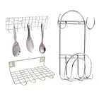 Stainless Steel Chakla Belan Stand & Wall Mounted Ladle Rail with Utensil Stand 