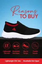 Sports Shoes for Men, Black & Red 