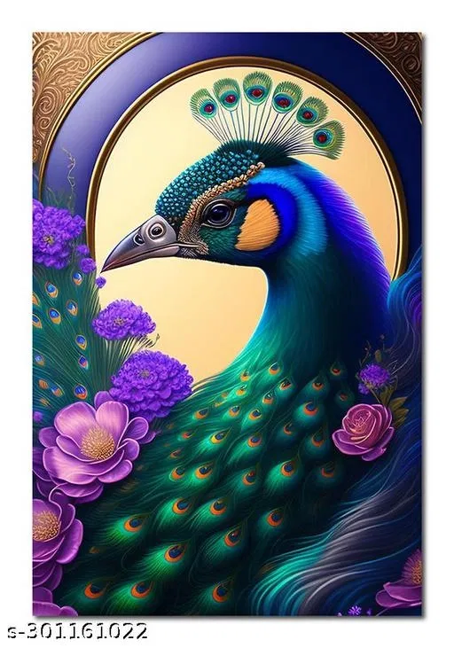 Waterproof Peacock Wall Sticker (Multicolor, 12x18 inches) (Pack of 2)
