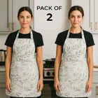 Krishna E Green Leaf Printed Apron 68x58cms 