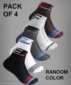 Striped Cotton Blend Socks for Mens ,Multicolor, Set of 4