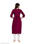 Rayon Slub Embroidered Kurta with Pant for Women 