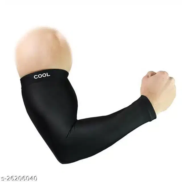 Arm Sleeves for Men & Women (Black, Set of 1)