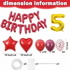 5th Happy Birthday Balloon Decoration Kit ,Red ,Set Of 1
