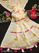 Cotton Linen Saree for Women 