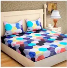 Polycotton Printed Double Bedsheet with Two Pillow Covers 