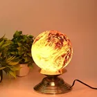 Afast Glass Table Lamp with Decorative Glass Shade and Metal Fitting - Elegant Brown and Gold Design (Pack of 1)