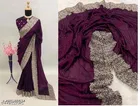 Georgette Embroidered Saree For Women, Purple