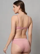 Cotton Blend Non Wired Padded Lingerie Set for Women 