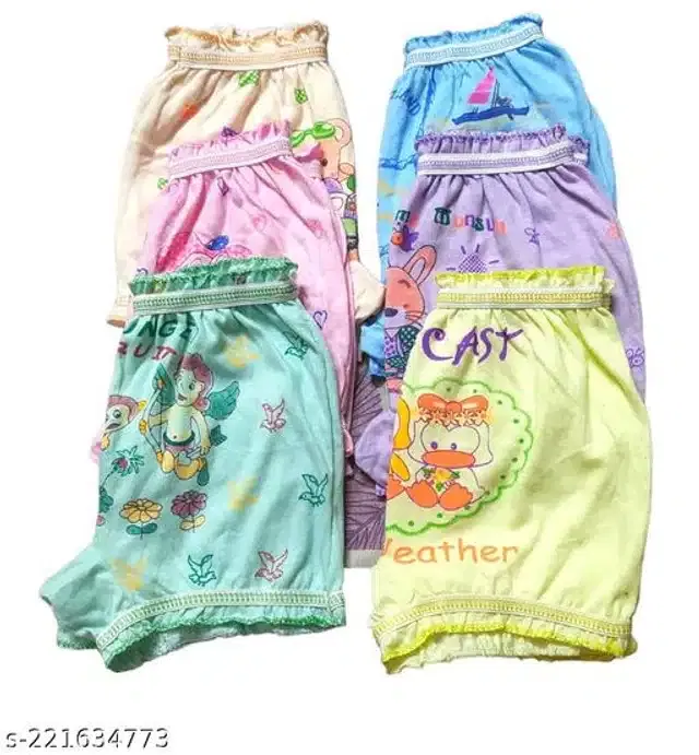Cotton Innerwear Shorts for Kids (Multicolor, 0-3 Months) (Pack of 6)