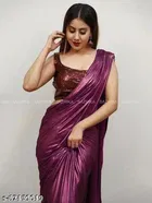 Lycra Solid Saree for Women 