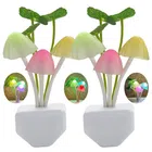Mushroom Shape Automatic Off/On LED Magic Night Lights (Multicolor, Pack of 2)
