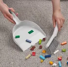 Enmora Dustpan and Brush, Gray Plastic Dustpan, Grey, 