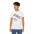 Round Neck Tricolour Republic Day T-Shirt for Men (White, M)