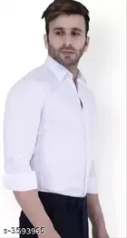 Cotton Blend Solid Full Sleeves Shirt for Men 