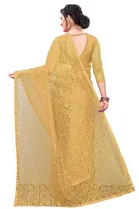 Net Solid Saree for Women 