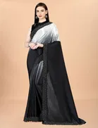 Chinon Solid Saree for Women 
