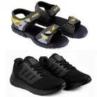 Combo of Sports Shoes with Sandals for Men (Multicolor, 6) (Set of 2)