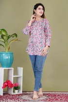 Rayon Three Quarter Sleeves Top for Women 
