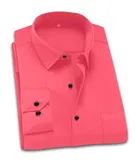 Cotton Blend Solid Shirt for Men, Pink 