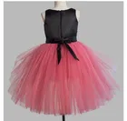 Net Solid Frock for Girls 