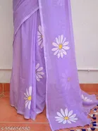 Lien Printed Saree for Women, Purple 