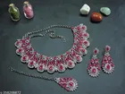 [Pink] Partywear Necklace Set for Women 