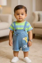Cotton Blend Printed Clothing Set for Boys (Multicolor, 0-6 Months)