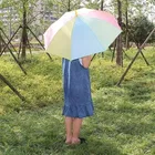 Rainbow Folding Umbrella 21 Inch [Multicolor, J Handle]