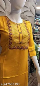 Rayon Slub Printed Kurti for Women 