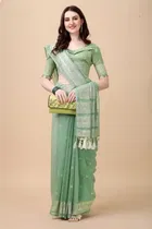 Women's Embelished Saree with Unstiched Blouse 