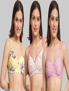 Cotton Blend Printed Padded Bra for Women 