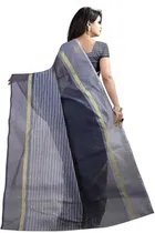 Polycotton Striped Saree for Women 
