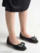 Shoetopia Ballerinas Black Solid IND-5