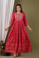 Rayon Kurti for Women, Pink 