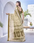 Linen Printed Saree for Women 