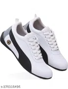 Sports Shoes for Men (White & Black, 6)