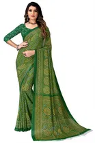 Kanooda Prints Georgette Women Saree With Un-stitched Blouse 