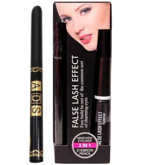 Lenon Makeup Accessory Beauty Gel Eyeliner, Eyebrow Pencil, Pencil Kajal Mascara Black (Pack of 4) (D193)