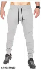 Cotton Solid Trackpant for Men (Grey, 30)