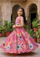 Rayon  Lehenga & choli For Girls, Multicolour 