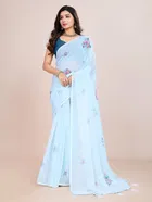 Silk Woven Design Saree for Women, Sky Blue 