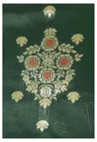 Litchi Silk Floral Saree for Women, Maroon & Green 