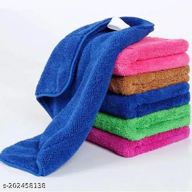 Microfiber Bath Towel (Multicolor, 40x40 cm) (Pack of 6)
