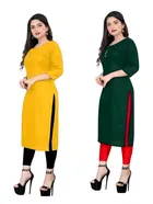 Crepe Solid Kurtis for Women 